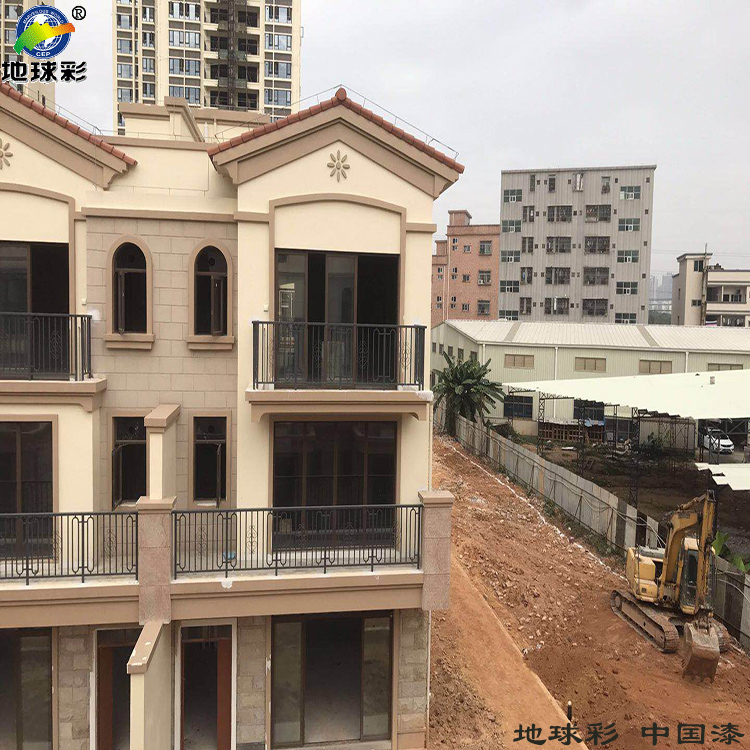 地球彩油性丙烯酸用于东莞三正世纪豪门外墙装饰