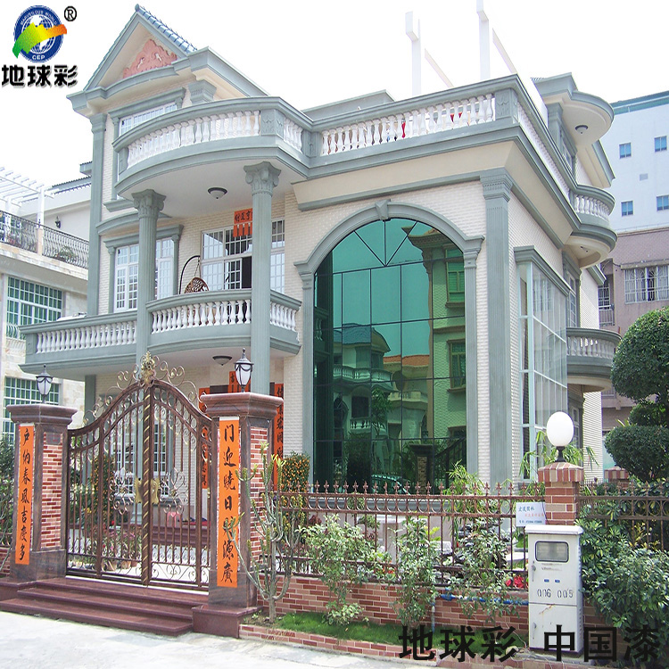 惠州惠东张生别墅用地球彩天然真石漆施工