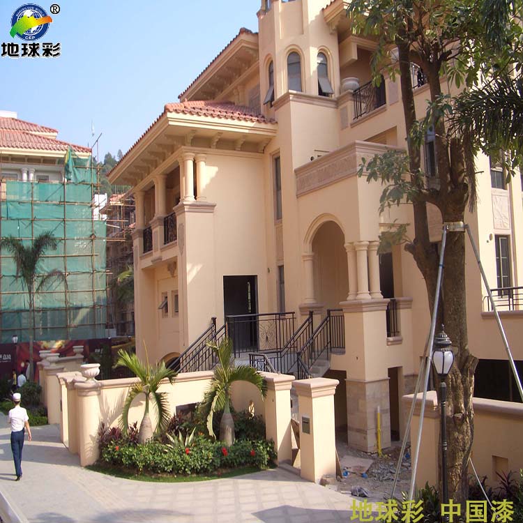 山东省青岛市长峰小区外墙专用地球彩水性环保外墙漆施工